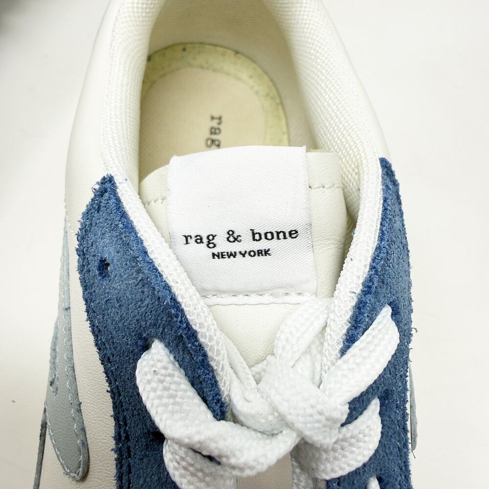 Rag & Bone Blue/White Suede & Leather Casual Sneakers Women's Size EU 37 Lace Up - Picture 8 of 11